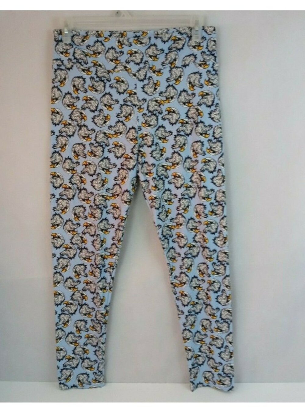 NWOT Lularoe Tall & Curvy Patriotic Leggings Blue With Eagle Head Design